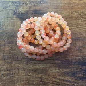 NWT 7 pcs Handmade Glass Stone Beaded Bracelet